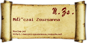 Máczai Zsuzsanna névjegykártya